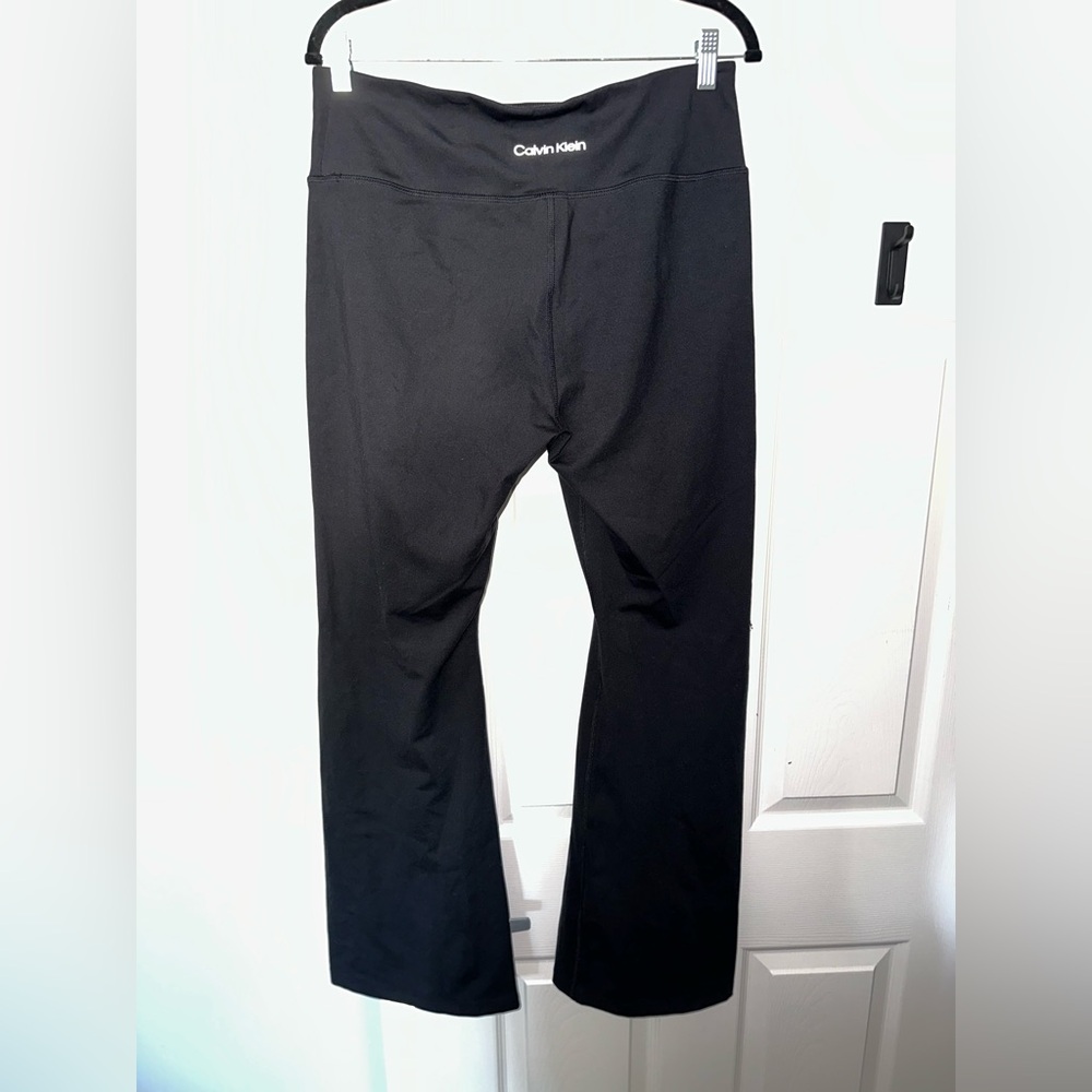Calvin Klein Black high waisted Wide-Leg Yoga Pants - Picture 2 of 4